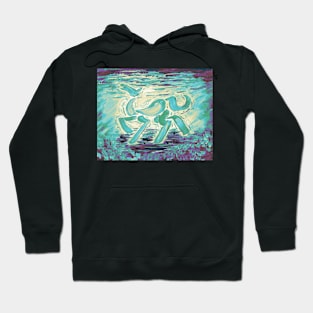 Abstract Horse Acrylic Painting - Mint Variant Hoodie